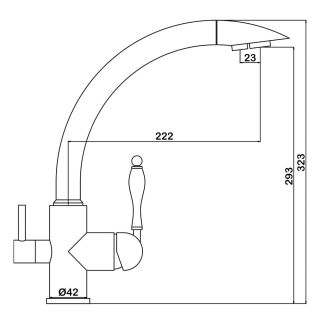 Смеситель для кухни Swedbe Selene Plus 8043 с каналом для подключения фильтра бронза